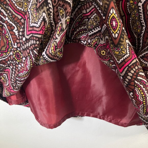 Womens Prana Cece Shift Dress Medallion Print Lined Zip Brown Red M - Picture 5 of 8